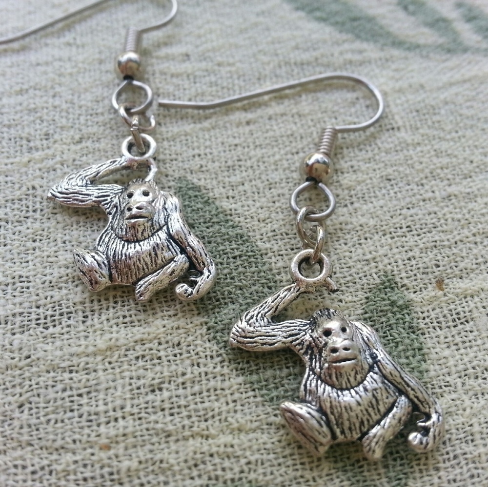 Monkey Earrings Gorilla Earrings